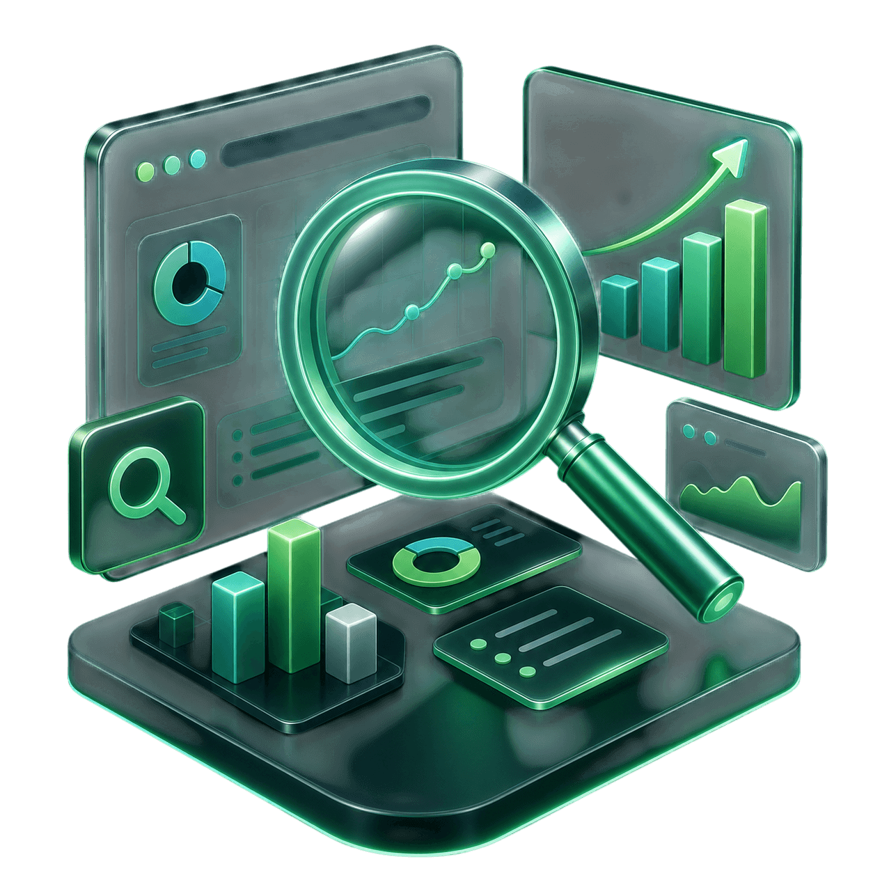 SEO 3D isometric service illustration